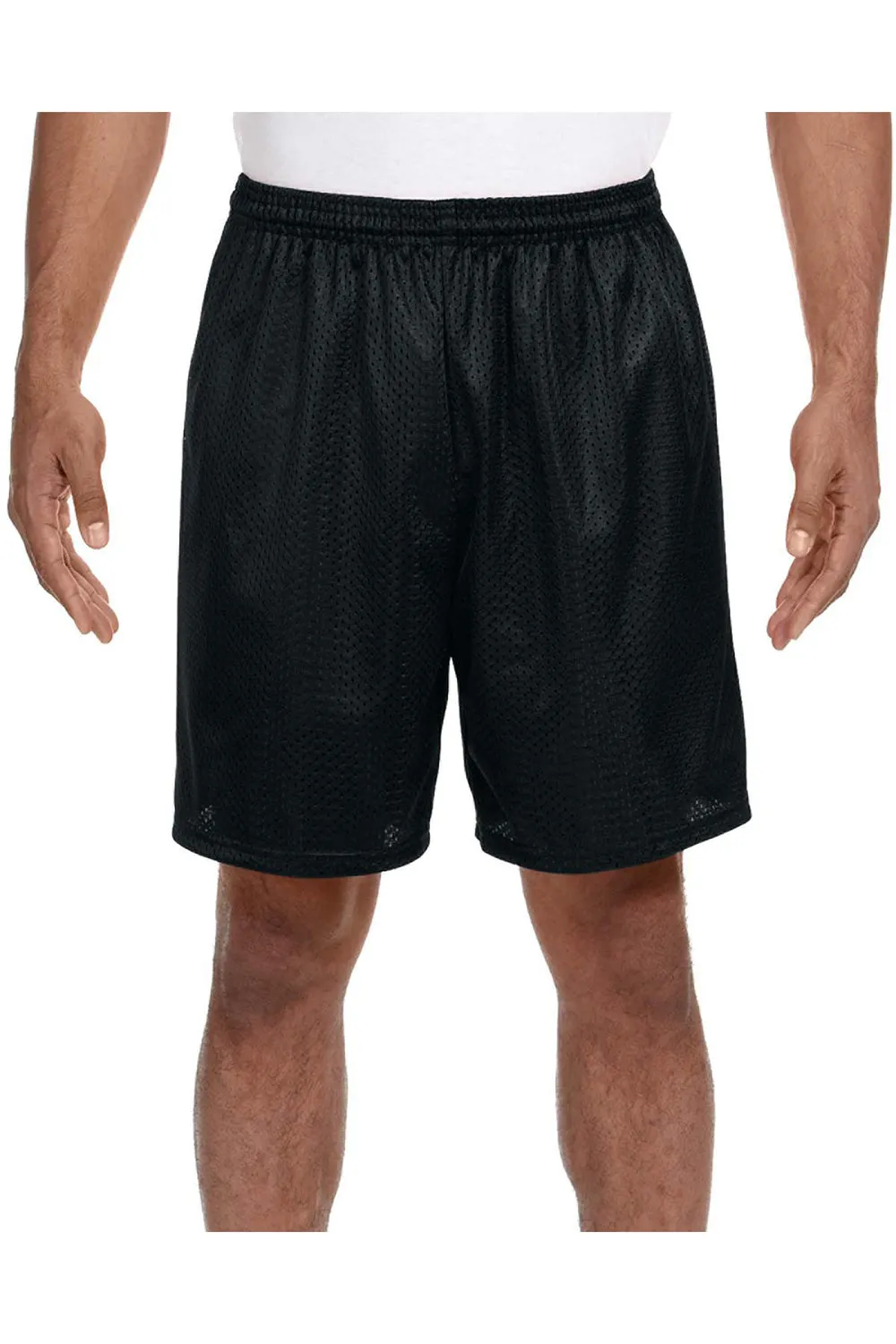 A4 Mens Moisture Wicking Mesh Shorts - Black