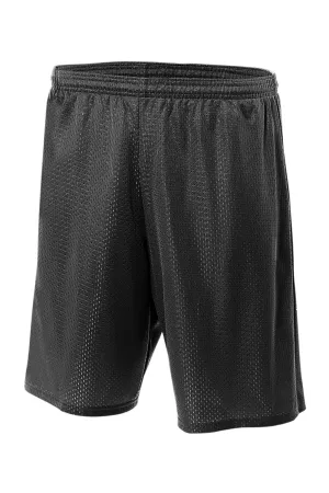 A4 Mens Moisture Wicking Tricot Mesh Shorts - Black