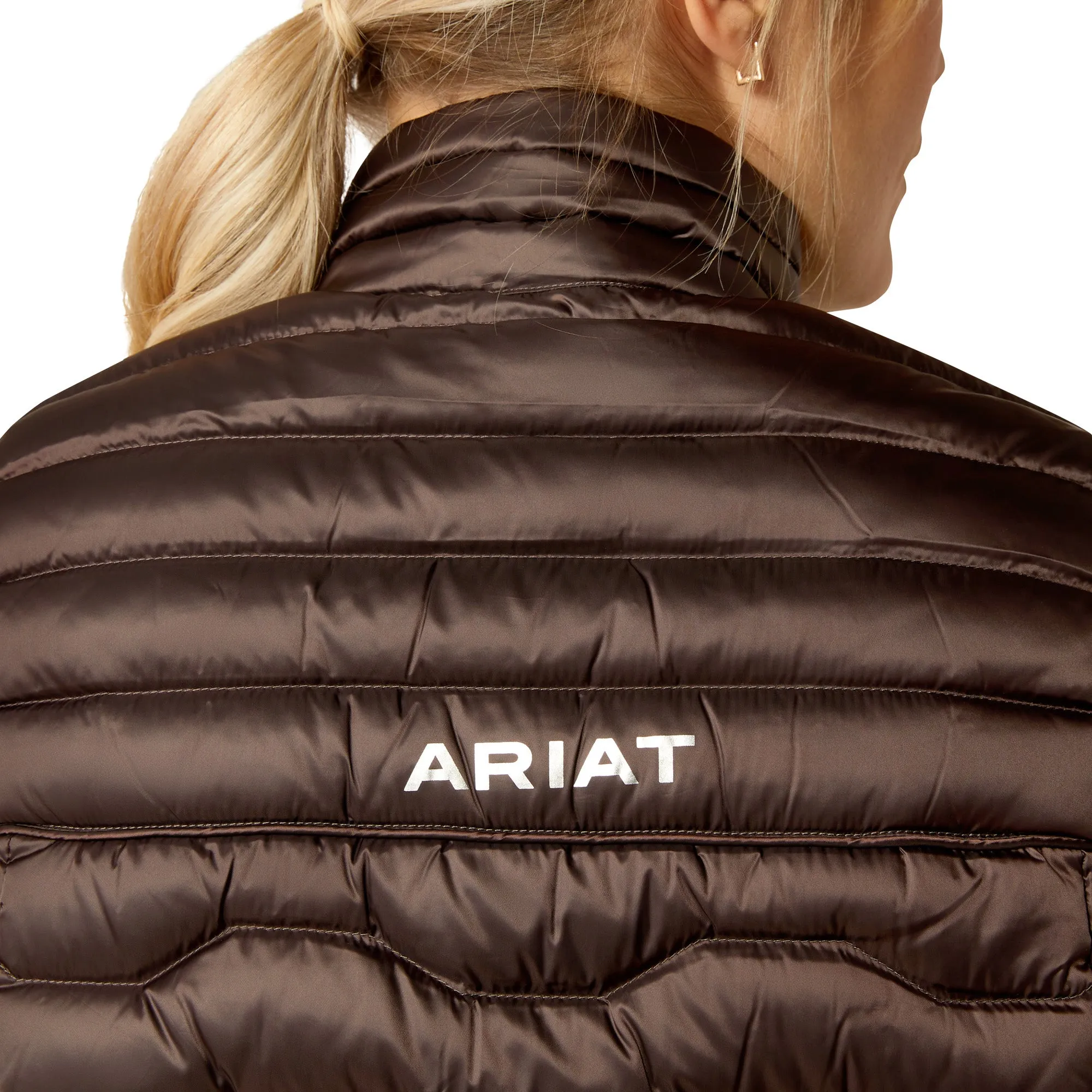 Ariat Ladies Ideal Down Puffer Mole Brown Full Zip Vest 10052705