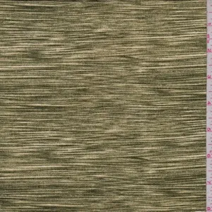 Asparagus Static Stripe Double Brushed Jersey Knit Fabric