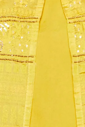 Aurelia Women's Synthetic Salwar Suit Set (19FED10054-500020_T-Yellow_X-Large)