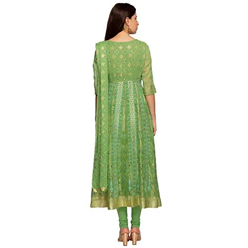 Aurelia Women's Synthetic Salwar Suit Set (19FED10090-500316_T-Green_Xx-Large)