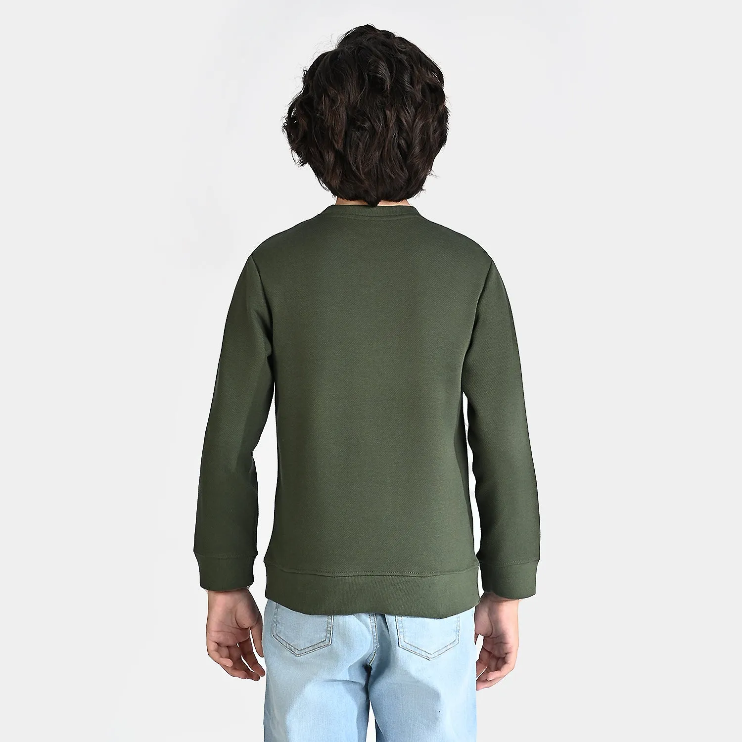 Boys Jacquard SweatShirt Be Brave-Green