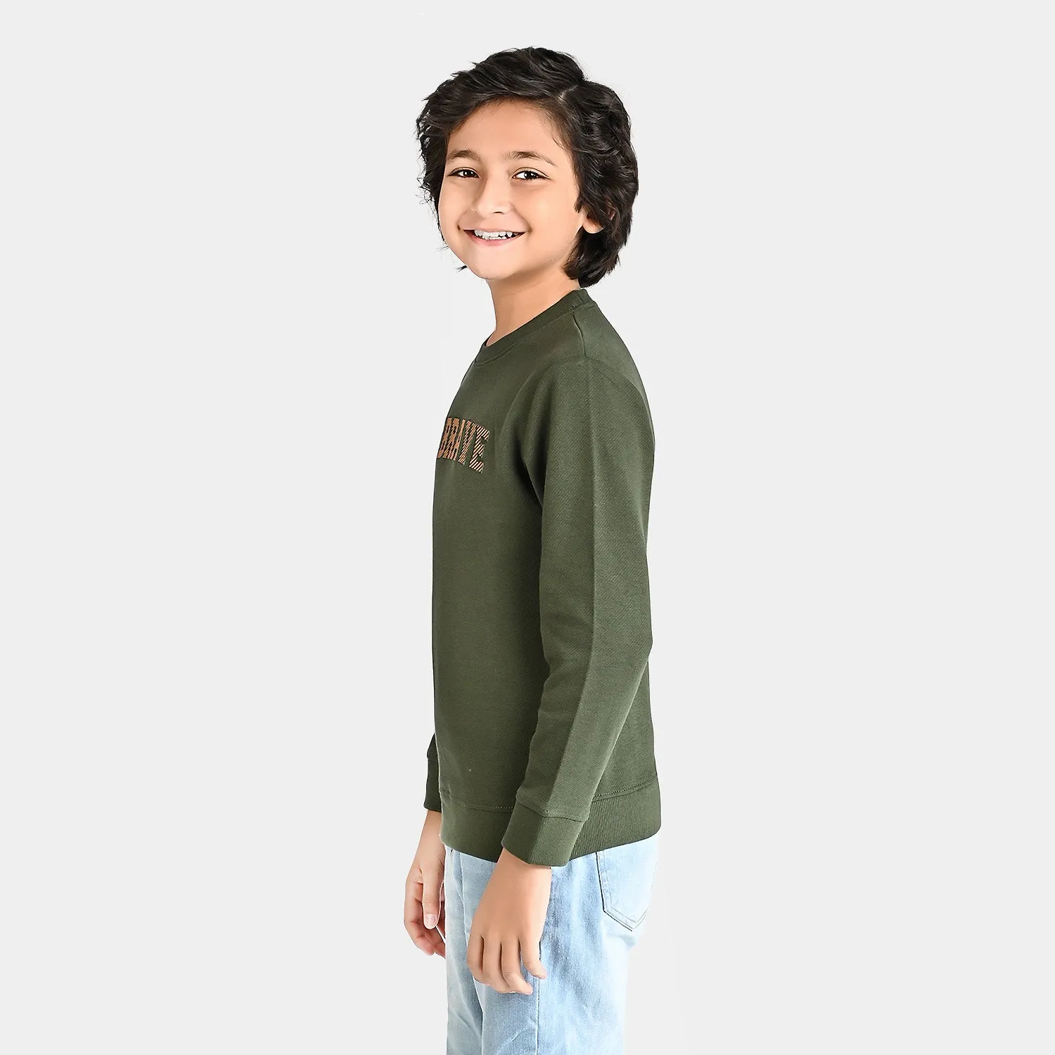 Boys Jacquard SweatShirt Be Brave-Green