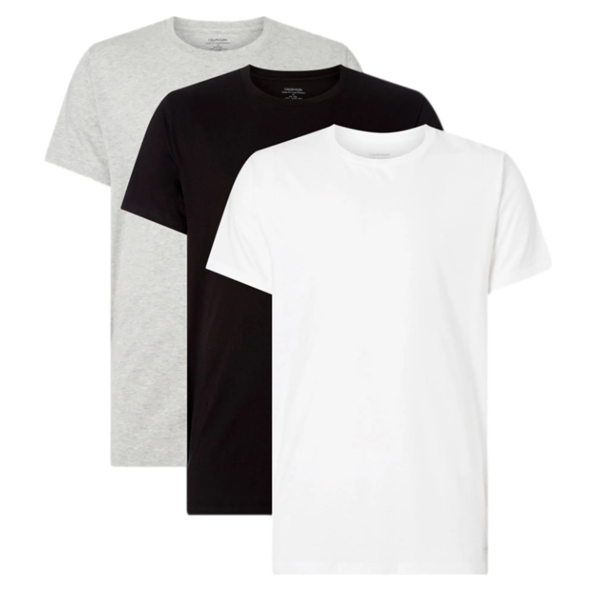 Calvin Klein Cotton Classics Crew Neck T-Shirt 3 Pack - Black/White/Grey