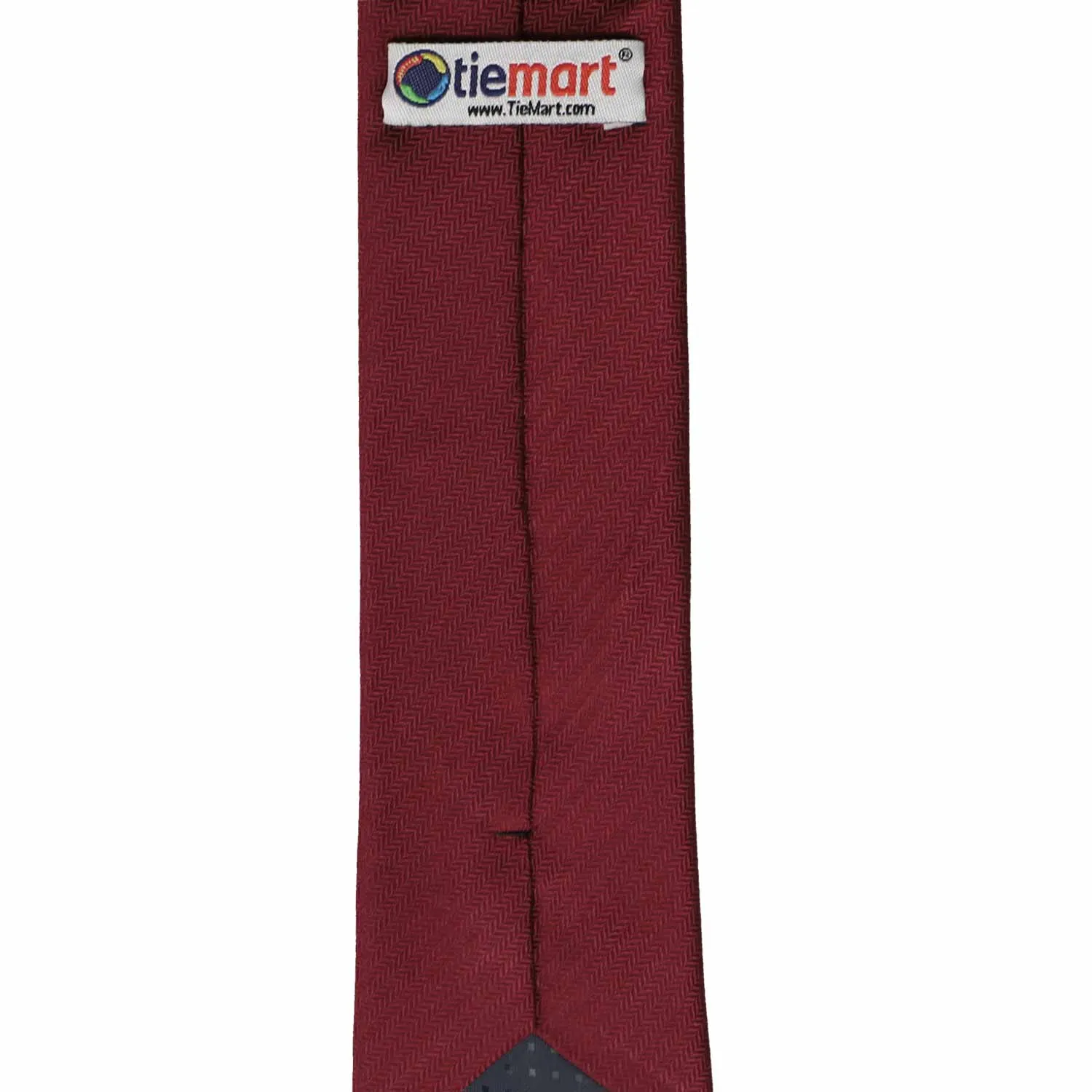 Claret Herringbone Silk Slim Necktie, 2.5" Width