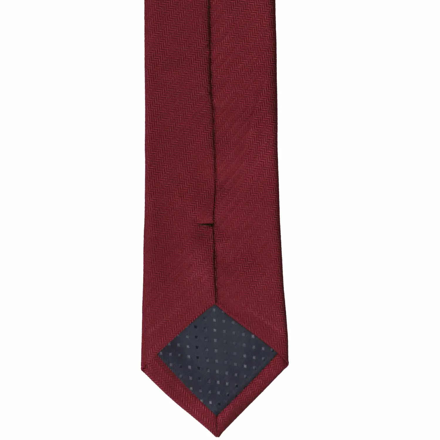 Claret Herringbone Silk Slim Necktie, 2.5" Width