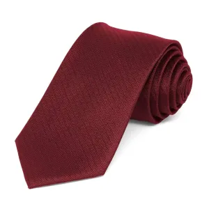 Claret Herringbone Silk Slim Necktie, 2.5" Width