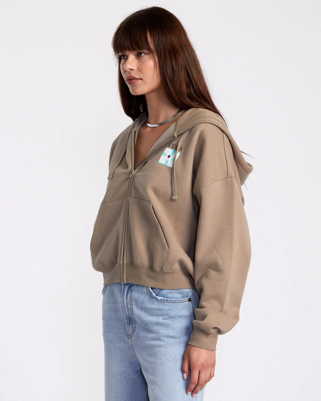 Court Zip-Up Hoodie - Dark Khaki