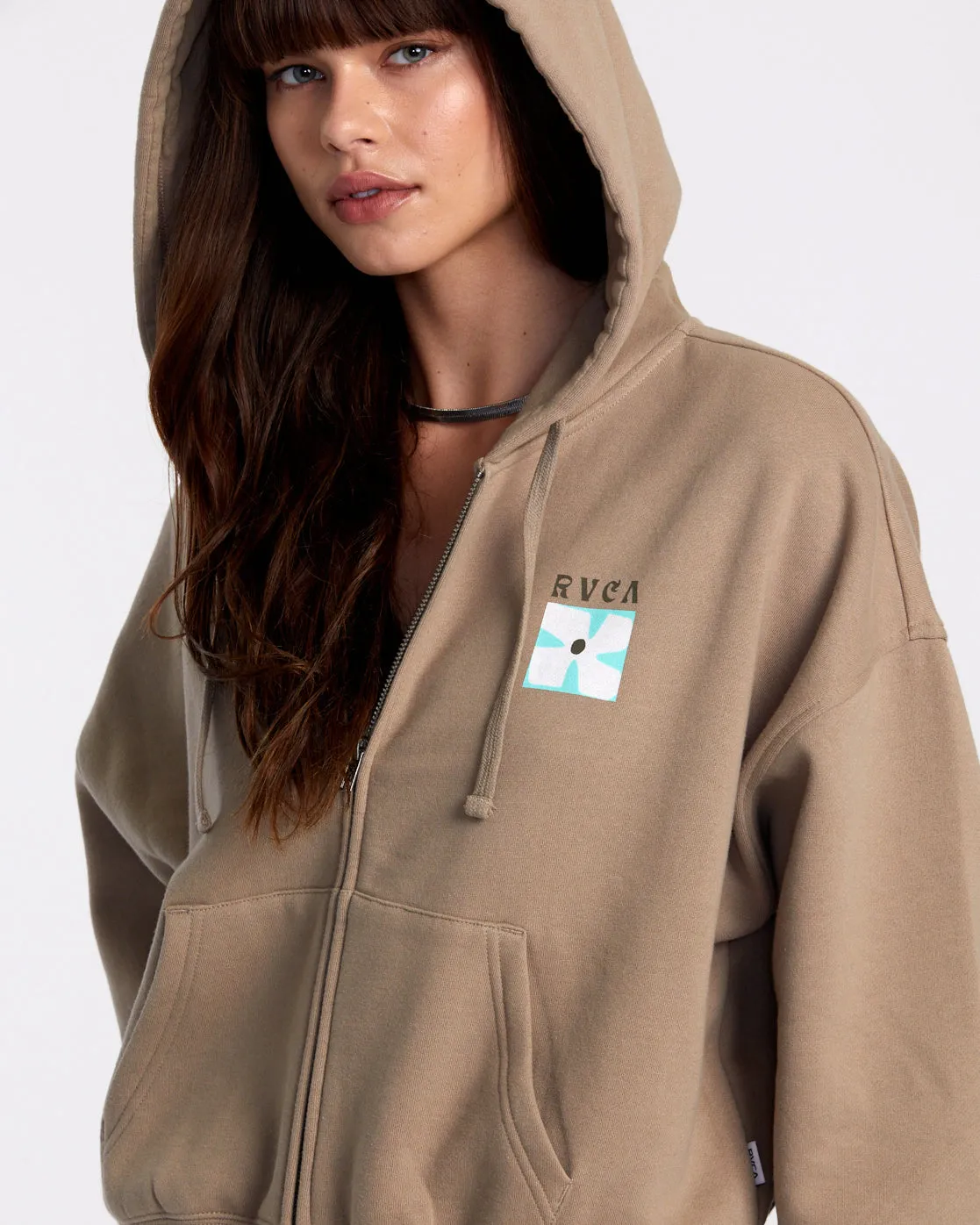 Court Zip-Up Hoodie - Dark Khaki