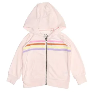 COZY KNIT STRIPE ZIP UP HOODIE