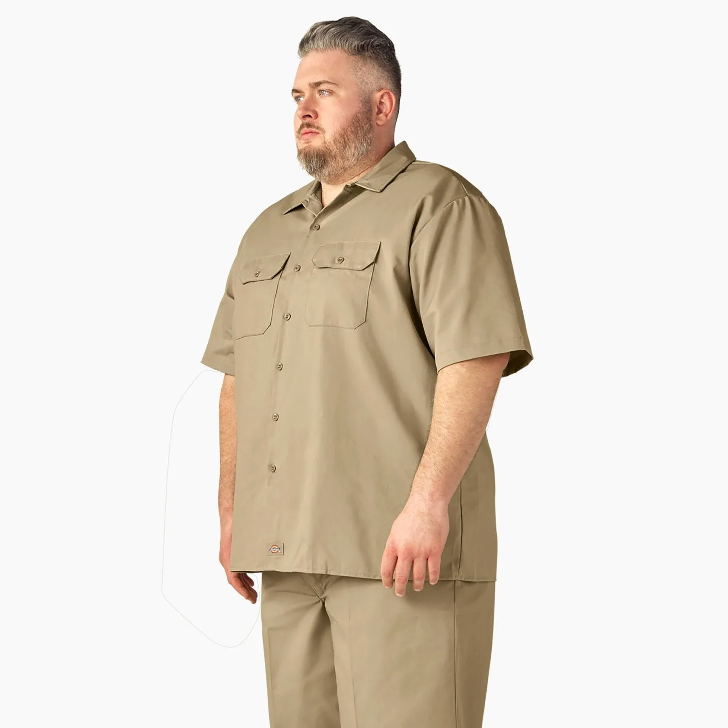 Dickies Men's Short Sleeve Work Shirt_Khaki