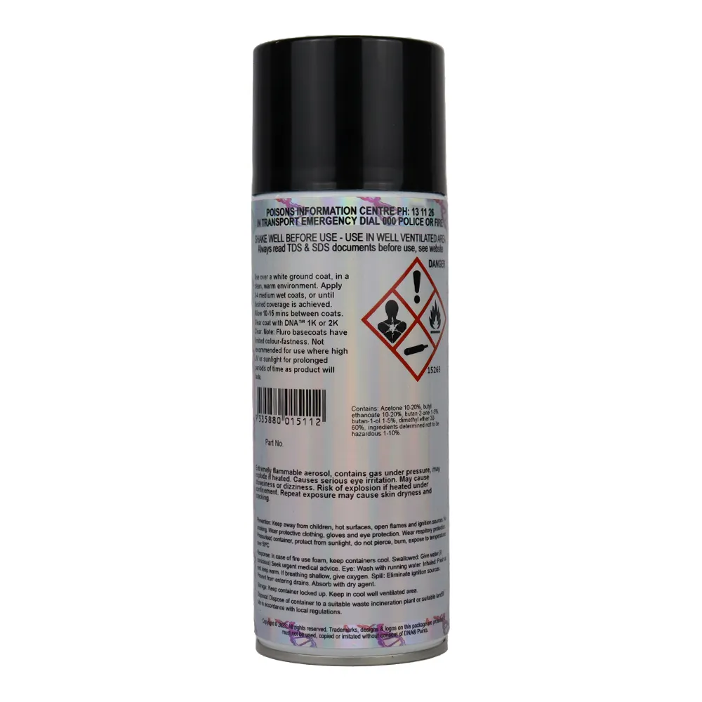 DNA PAINTS Fluro Basecoat Spray Paint 350ml Aerosol Fluorescent Orange