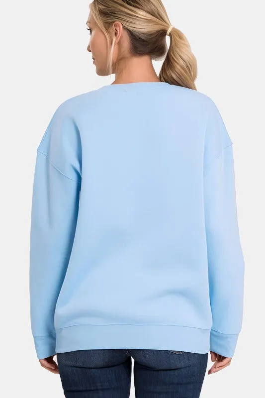 Drop Shoulder Round Neck Sweatshirt