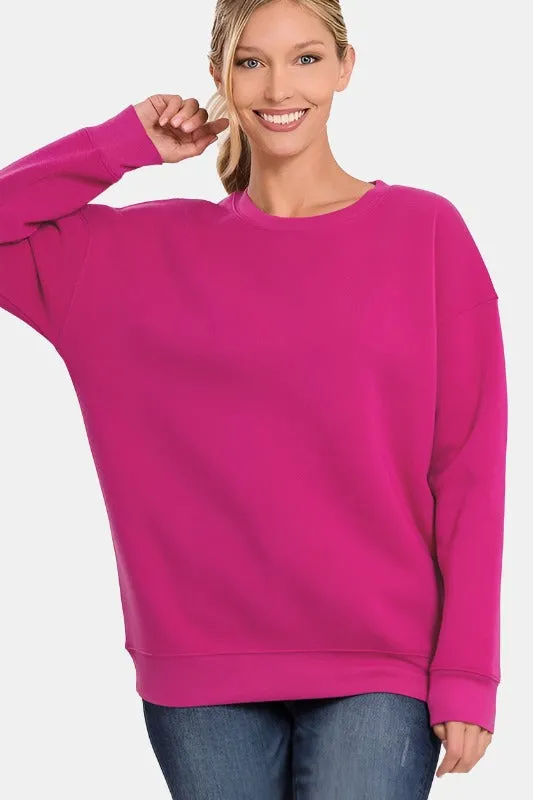 Drop Shoulder Round Neck Sweatshirt