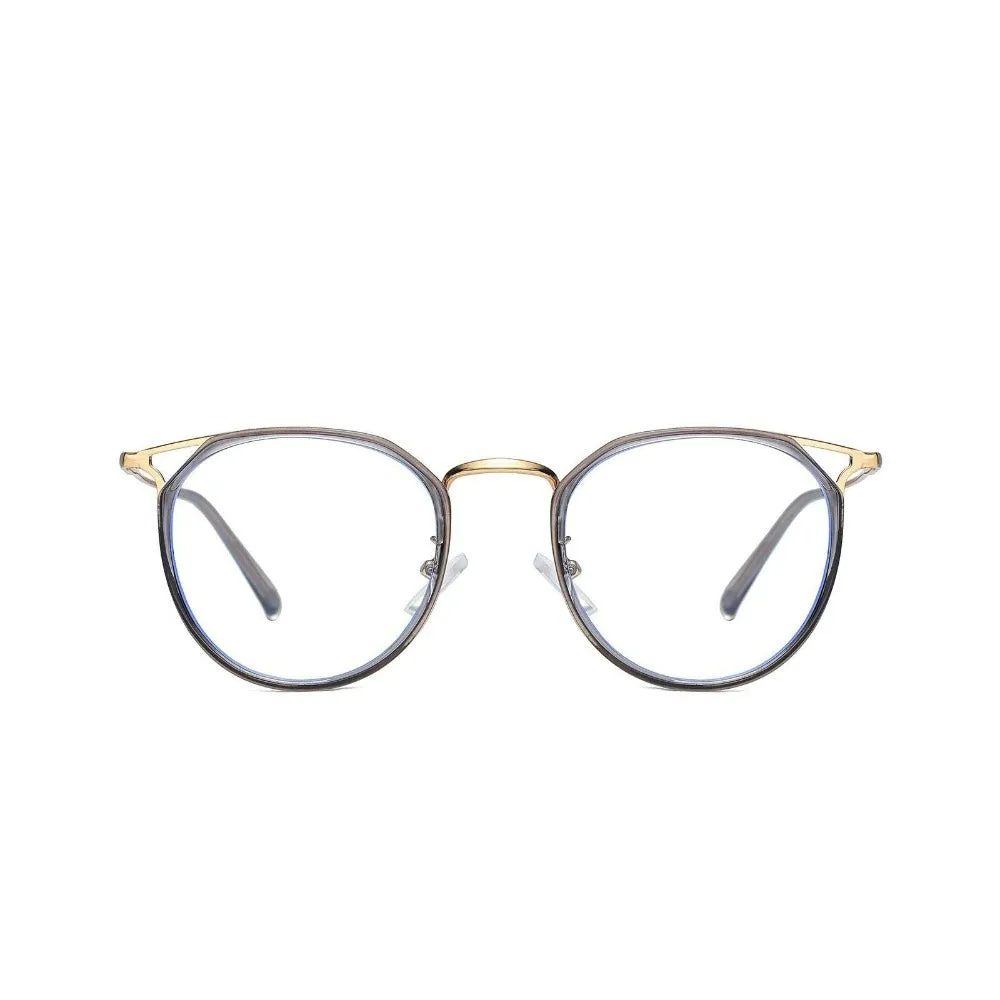 DUCO Blue Light Blocking Glasses Women Vintage Cateye Round Frame Eyeglasses W012