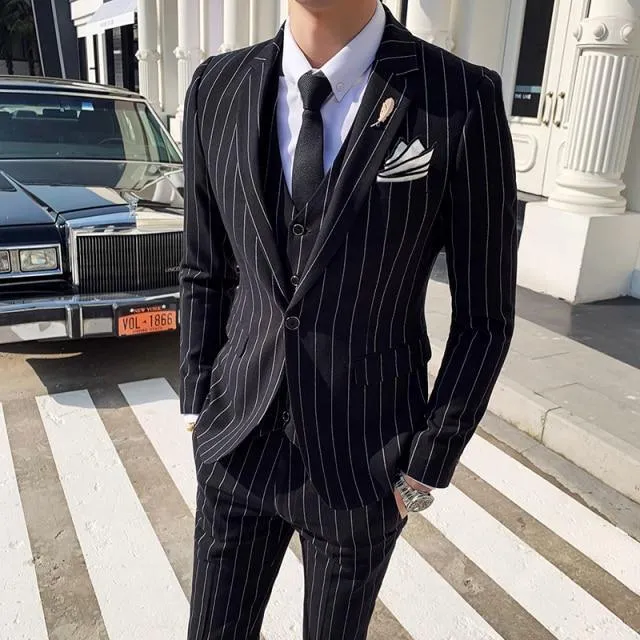 Formal Striped 3-Piece Suits