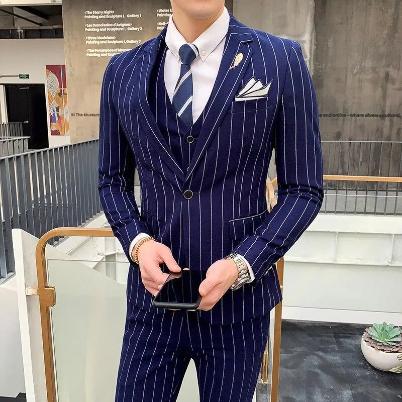 Formal Striped 3-Piece Suits