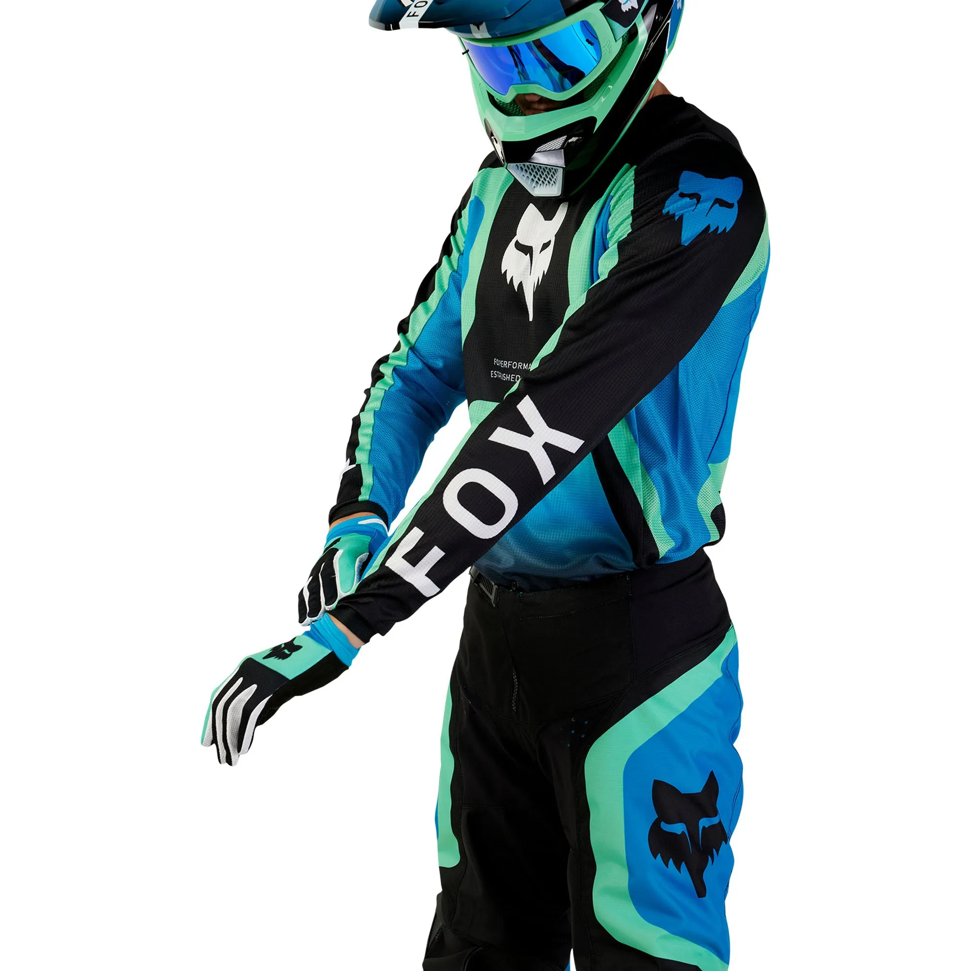 Fox Racing  Mens 180 Ballast Offroad Jersey Moisture Wicking Vented Black Blue