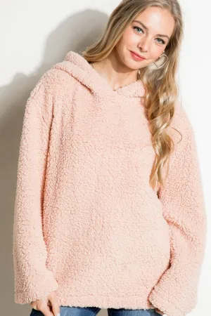 FUZZY FAUX FUR OVERSIZED SWEATSHIRT