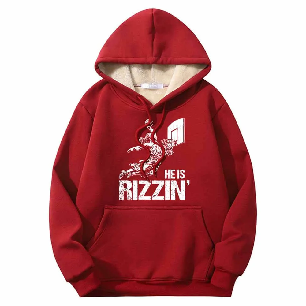 He Is Rizzin Jesus Slam Dunk Fleece Sherpa Hoodie