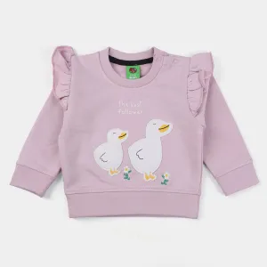 Infants Girls Fleece Sweatshirt Best Follower - Lavender