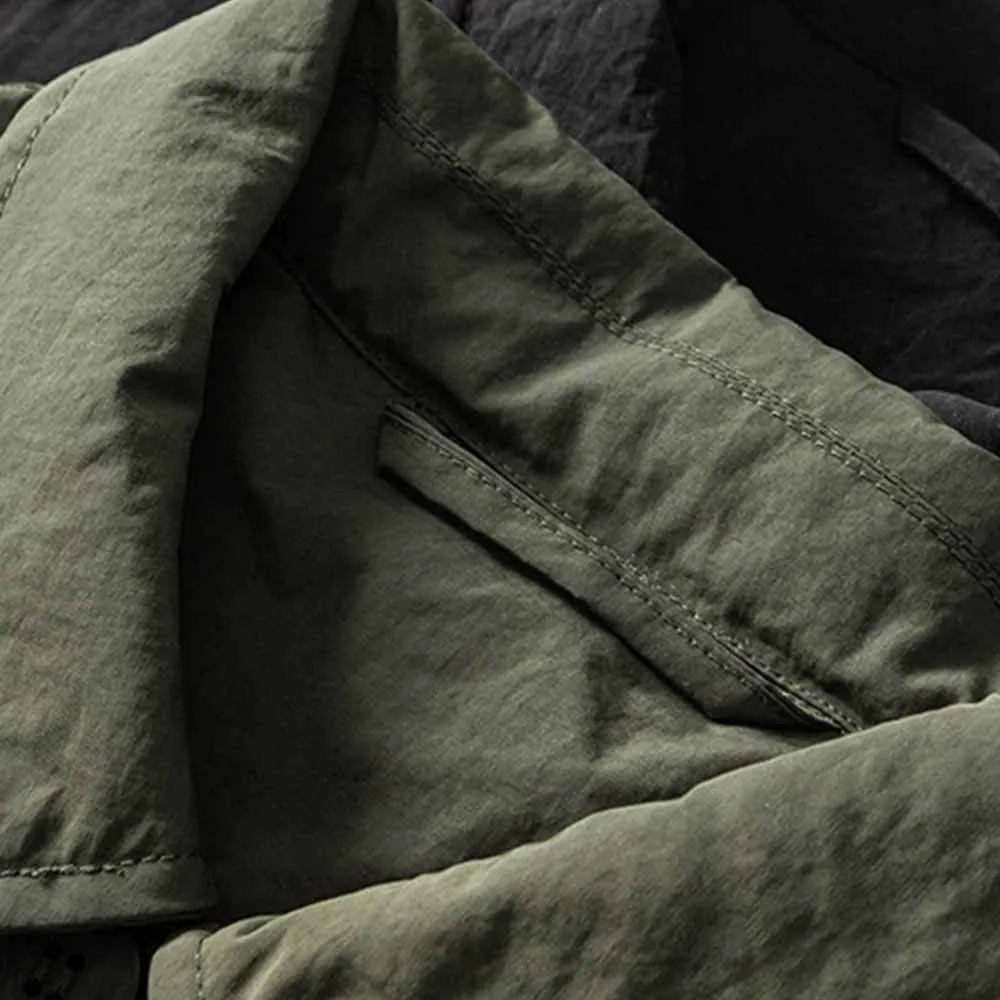 Japanese Style Wrinkled Lapel Warm Workwear Jacket