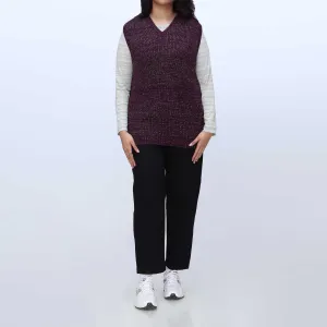 Lilac V Neck Sleeveless Pullover Sweater PW3903