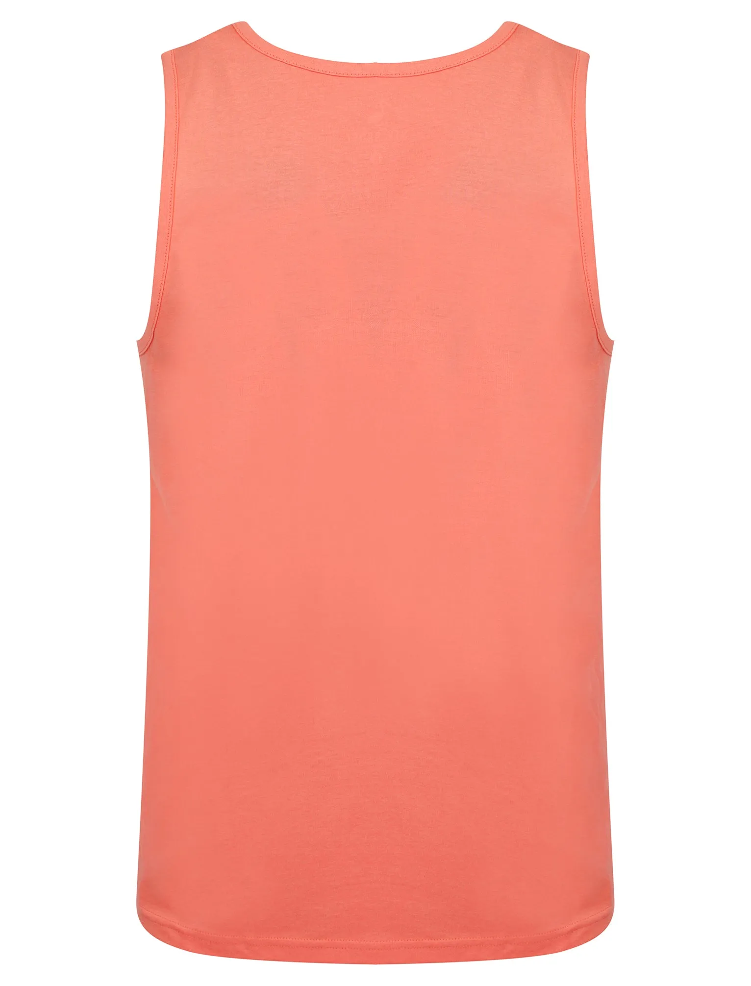 Made For Motif Print Cotton Vest Top in Peach Blossom - South Shore