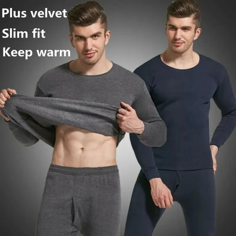 Men's Insulated Thermal Underwear Quick Dry Fleece Lined Base Layers for Winter Essentials