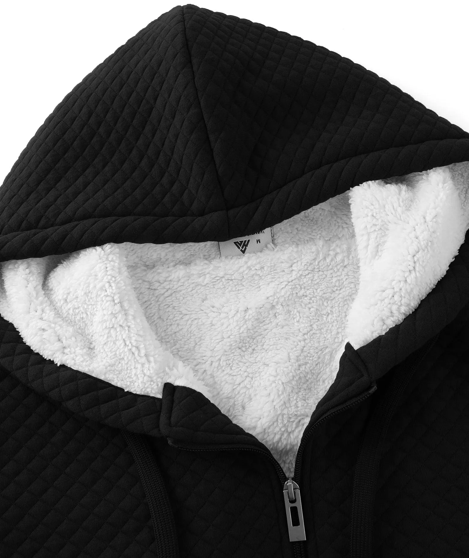 Men's Zip Up Fleece Sherpa Lined Hoodie-ZPK006396