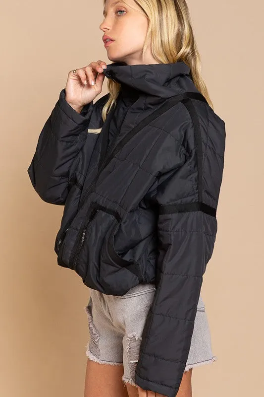 Quilted With Zipper Closure Jacket