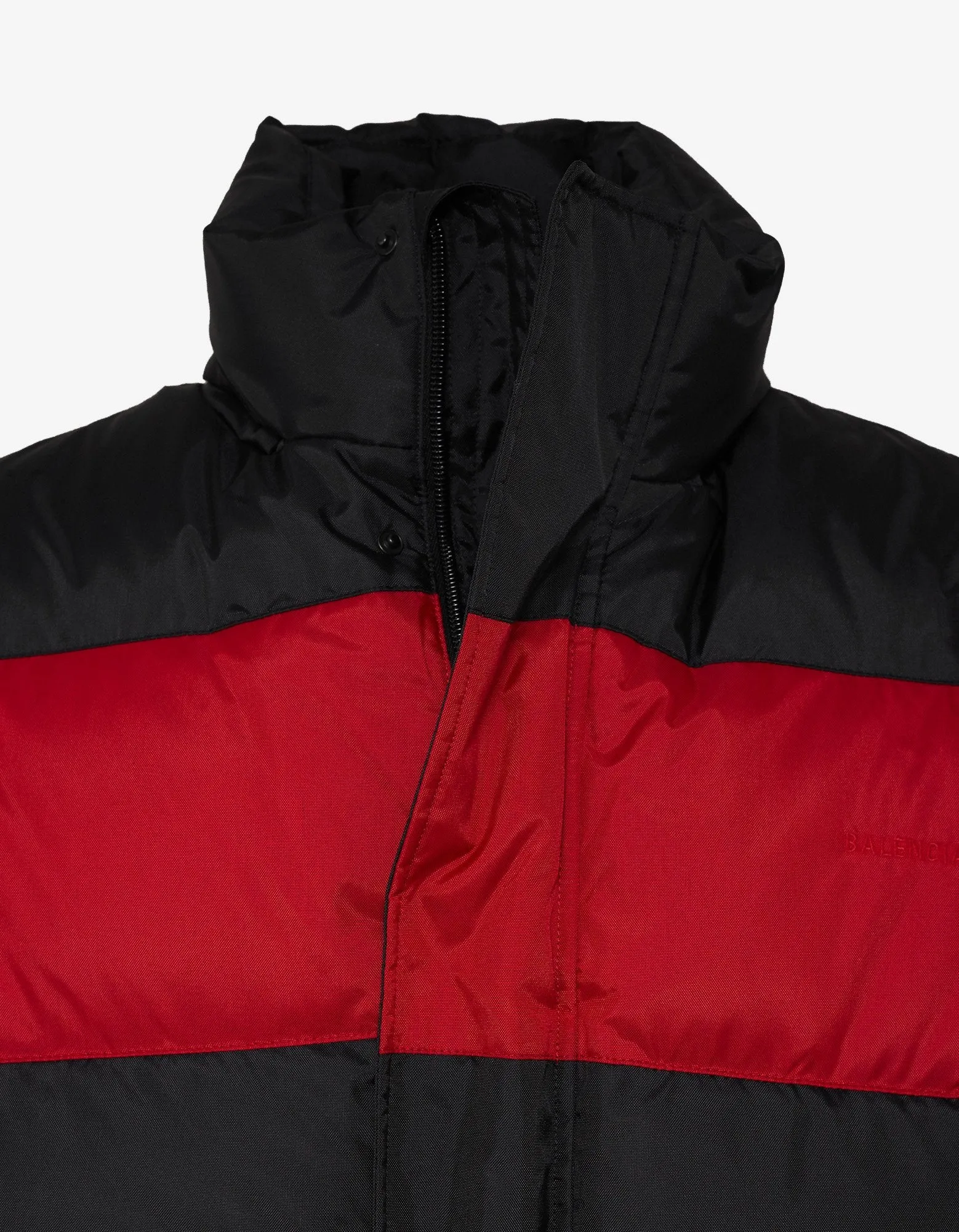 Red & Black Stripe Down Coat