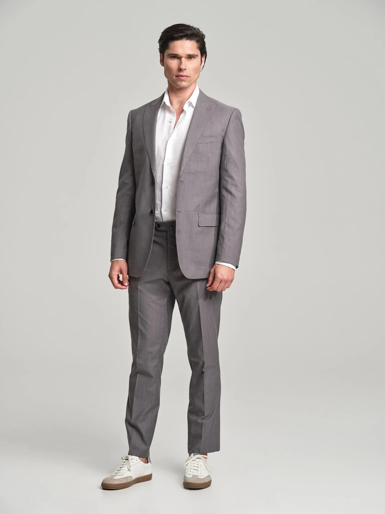 Slim fit Business breathable checked suit