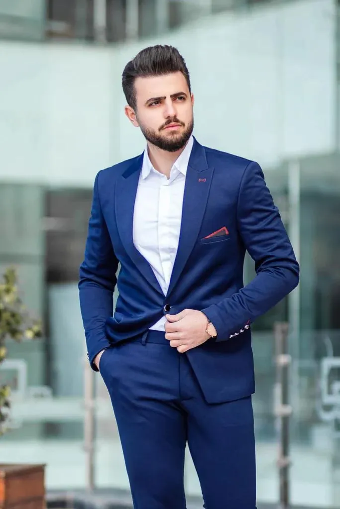 SUITS FOR MEN Men Wedding suits Blue 2 Piece Slim Fit Suits Elegant Formal Fashion Suits Party Wear Dinner Suits Stylish Suits Groom Wedding Suit