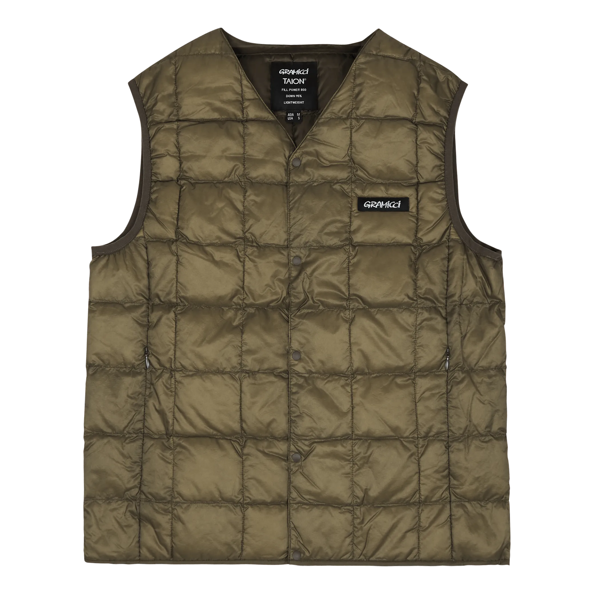 Taion/gramicci Inner Down Vest Olive