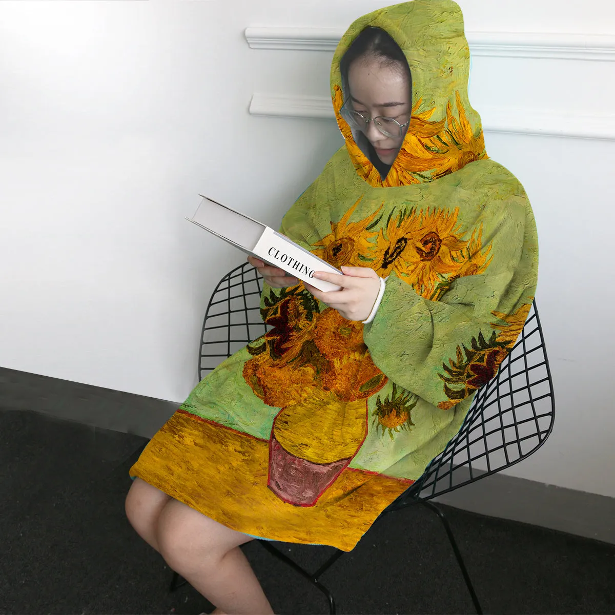 Van Gogh's Sunflowers Wearable Blanket Hoodie