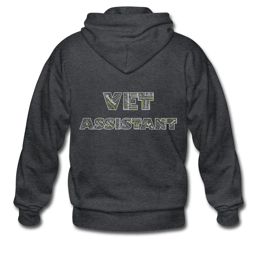 Vet Assistant Typography Unisex Zip Hoodie