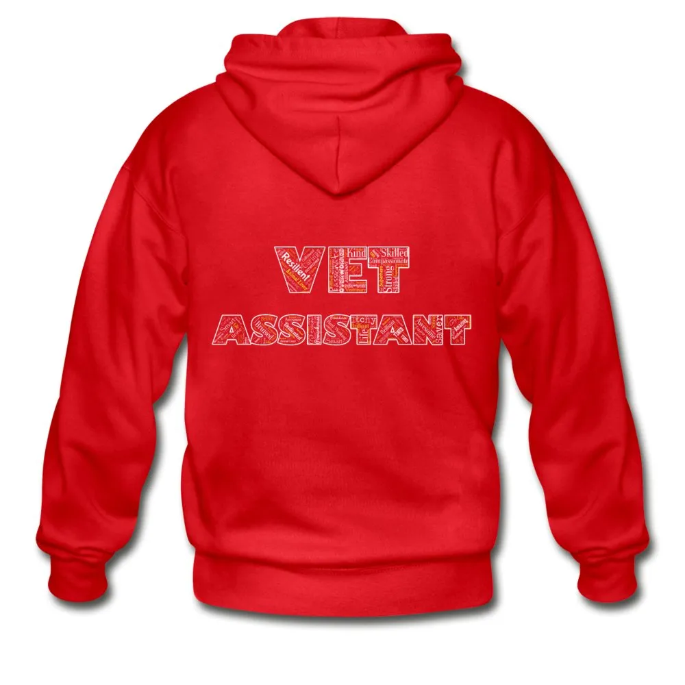 Vet Assistant Typography Unisex Zip Hoodie