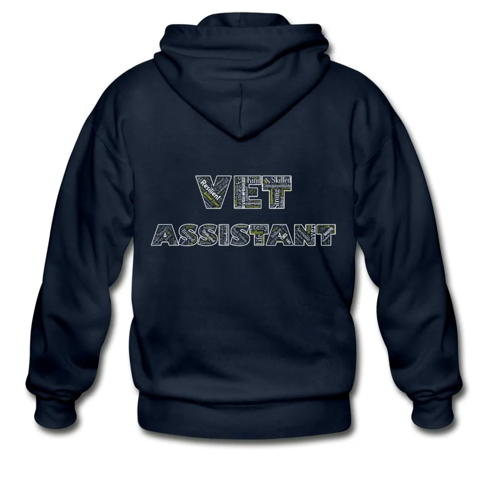 Vet Assistant Typography Unisex Zip Hoodie