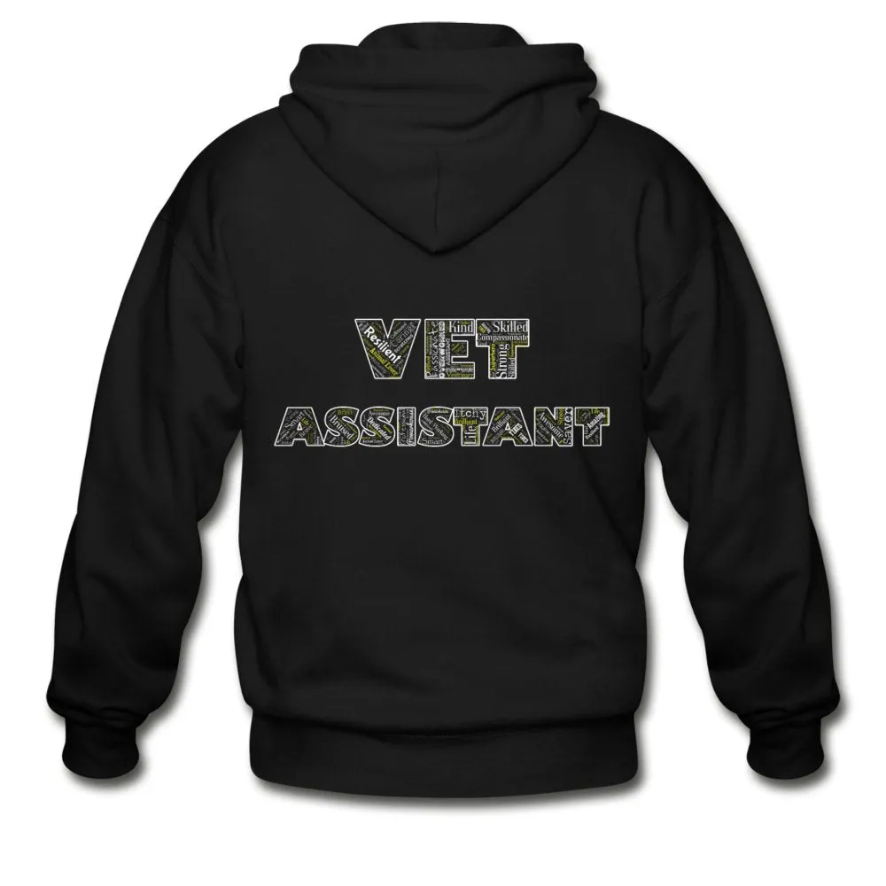 Vet Assistant Typography Unisex Zip Hoodie