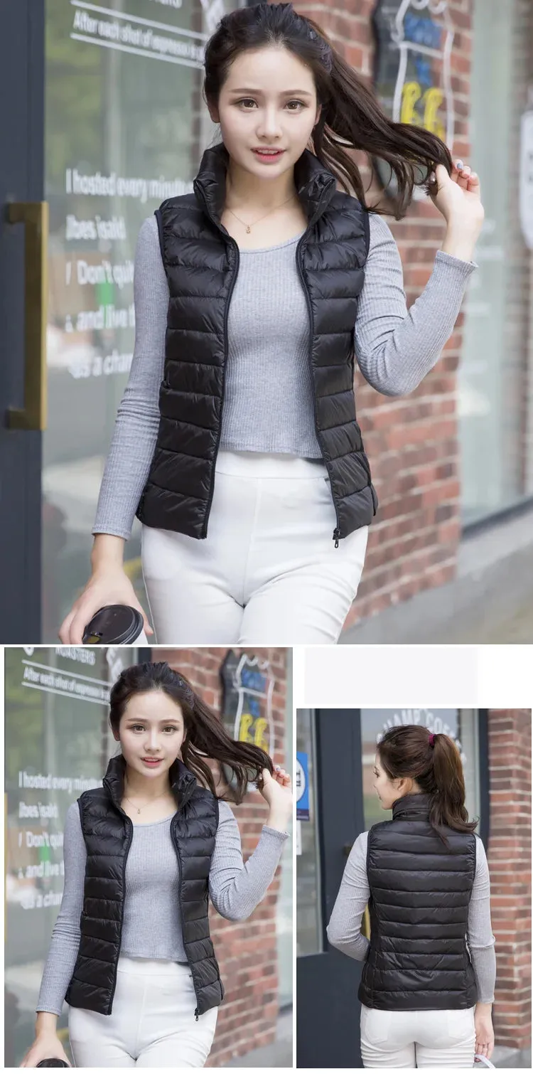 Women Sleeveless Slim Ultra Lightweight Vests Windproof