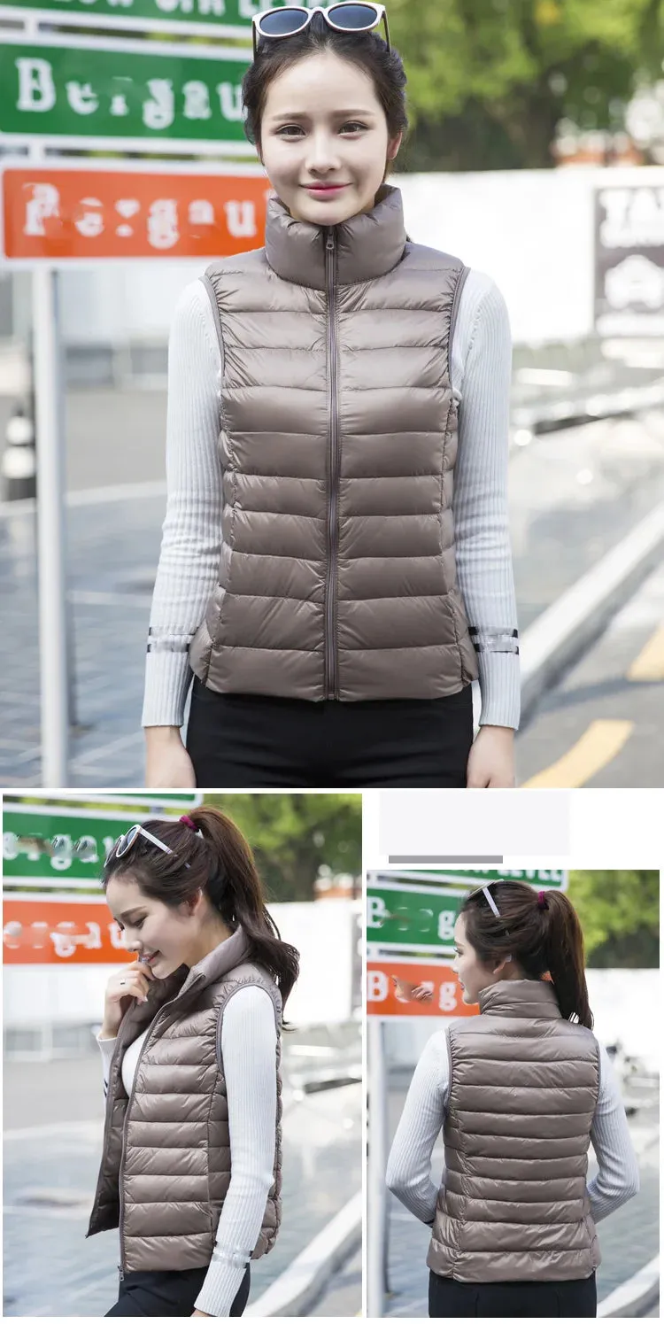 Women Sleeveless Slim Ultra Lightweight Vests Windproof