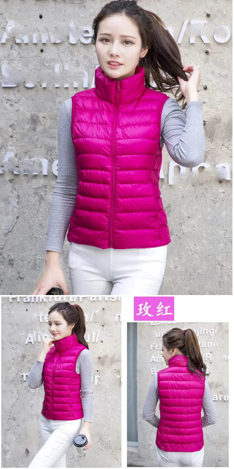 Women Sleeveless Slim Ultra Lightweight Vests Windproof